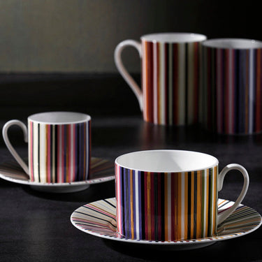Missoni Home Tea Cup & Saucer Stripes Set of 2 in Luxury Box Jenkins 156