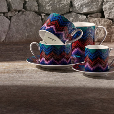 Tea Cups & Saucers, Set of 6 by Missoni Home in Starlight, view 2