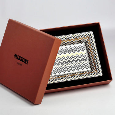 Missoni Home Tray Zig Zag Rectangular Large in Luxury Box Gold