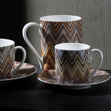 Coffee Cups & Saucers, Set of 2 by Missoni Home in Zig Zag Jarris 148, view 3