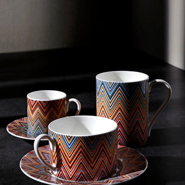Missoni Home Tea Cup & Saucer Zig Zag Set of 2 in Luxury Box Jarris 156