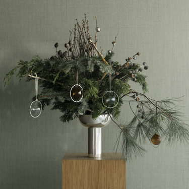 Kitai Glass Ornament Silver Ring Set Of 4 Blomus 67098