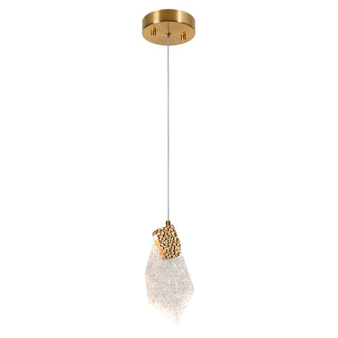 Marvinbell 4" Modern Brass Teardrop GlassLED Pendant Light
