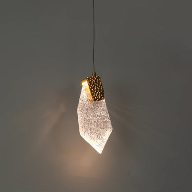 Marvinbell 4" Modern Brass Teardrop GlassLED Pendant Light