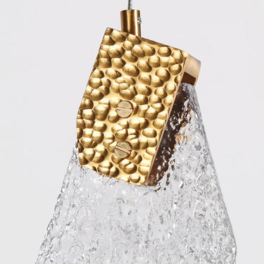Marvinbell 4" Modern Brass Teardrop GlassLED Pendant Light