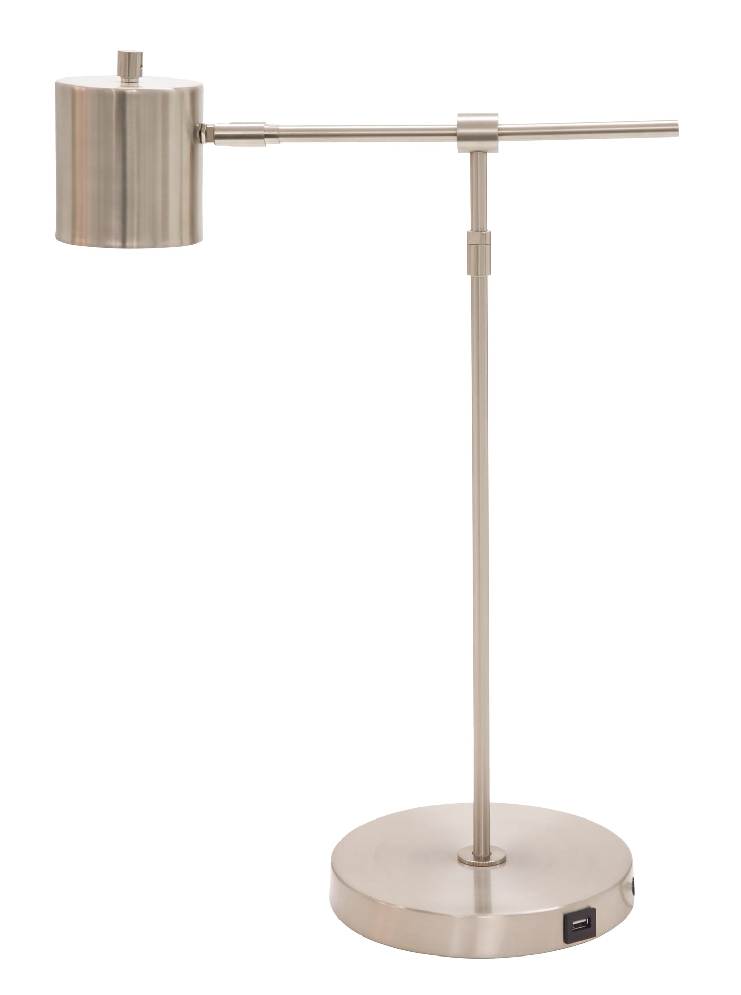 House of Troy Morris Adjustable LED Table Lamp with USB port in Satin Nickel MO250-SN