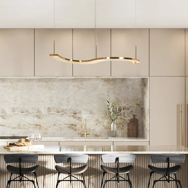 Linear Crystal Pendant Lighting for Kitchen Island - Macrobotrys 43", Dining Area