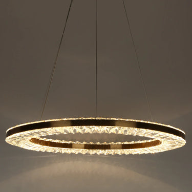 Sparkling Crystal Chandelier in a Dining Room - Elegant Round Foyer Decor