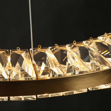 Dimmable LED Crystal Chandelier with Adjustable Height
