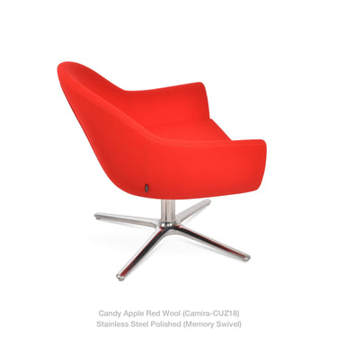 Madison Oval Swivel Armchair Fabric by SohoConcept - New