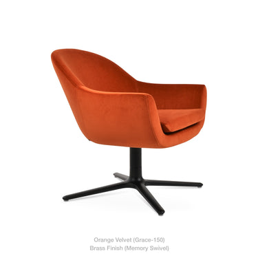 Madison Oval Swivel Armchair Fabric by SohoConcept - New