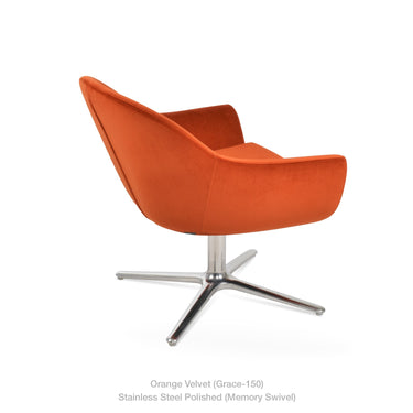 Madison Oval Swivel Armchair Fabric by SohoConcept - New