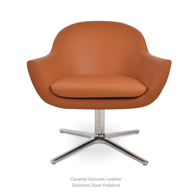 Madison Oval Swivel Armchair Leather by SohoConcept - New