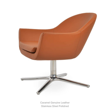 Madison Oval Swivel Armchair Leather by SohoConcept - New