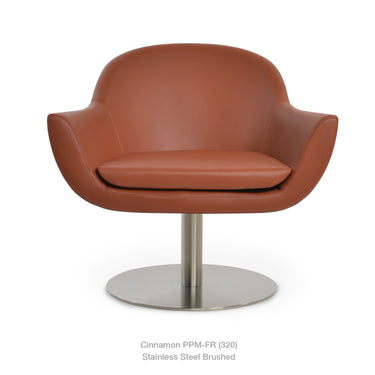 Madison Round Swivel Armchair Leather by SohoConcept - New