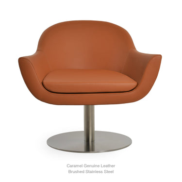 Madison Round Swivel Armchair Leather by SohoConcept - New