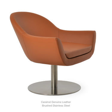 Madison Round Swivel Armchair Leather by SohoConcept - New