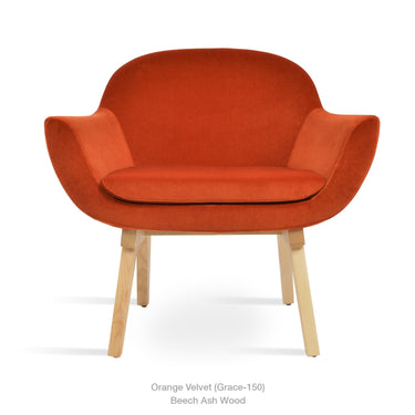 Madison Wood Armchair Leather by SohoConcept - New