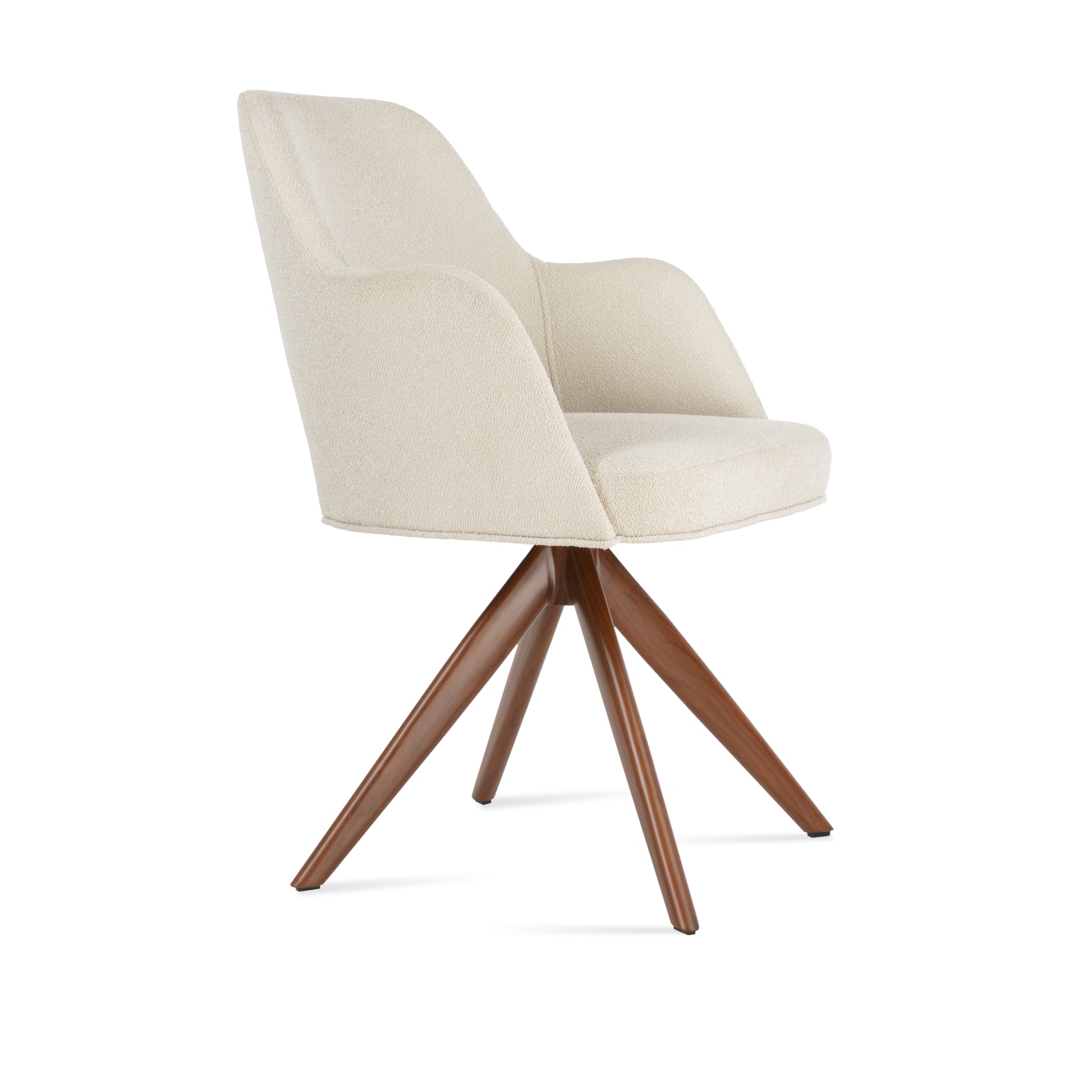 Sleek Marash Arm Chair - Off White Fabric