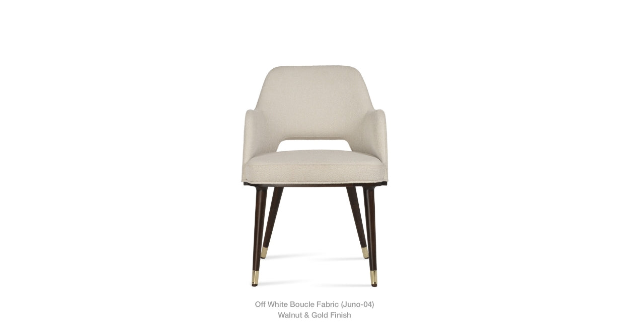 Sleek Design: Marash Armchair with Chrome Accents - Dining Chair