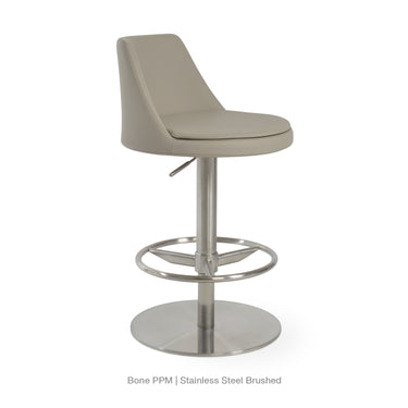 Martini Piston Full Footrest Stool Leather by SohoConcept - New