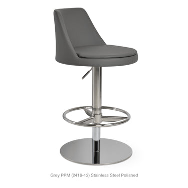 Martini Piston Full Footrest Stool Leather by SohoConcept - New