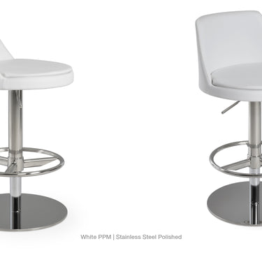Martini Piston Full Footrest Stool Leather by SohoConcept - New