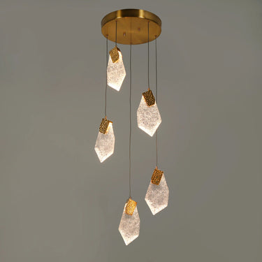Marvinbell 5-Light Brass Chandelier with Integrated LED - Modern Cluster Design 