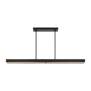 Industrial minimalist LED chandelier by Avroko, 48 inches with unique glass shade