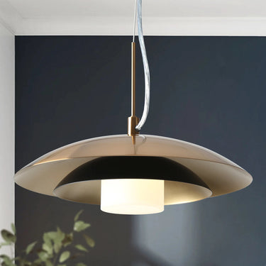 Black & Brass Pendant Light with Integrated LED