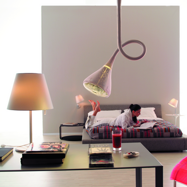 Designer Bronze Table Lamp with Adjustable Satin Fabric Diffuser – Artemide Melampo for Bedside, Office, and Living Room Use