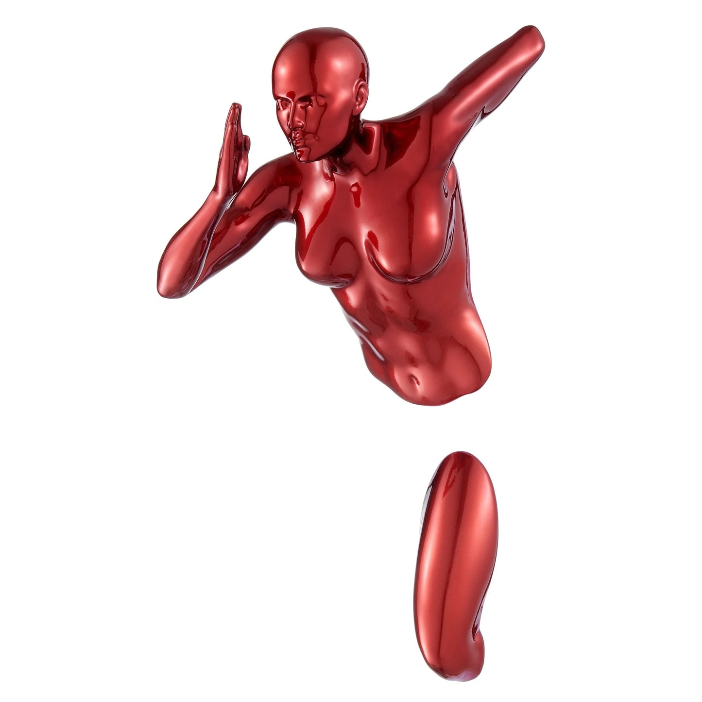 Finesse Decor Metallic Red Wall Runner 13" Woman Sculpture 1