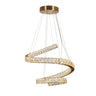 Metorcalipia 24" Spiral Crystal LED Chandelier in Brass | HA05102