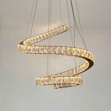 Modern Glam Brass & Crystal 24" LED Chandelier by Metorcalipia