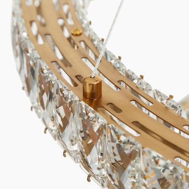 Crystal Glam: Metorcalipia 30" Two-Tier Brass LED Chandelier