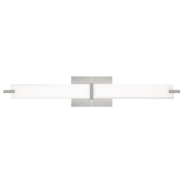 Modern bathroom vanity light, Visual Comfort Metro 7700BCMETY, integrated LED, 1149 lumens, damp location rated, satin nickel