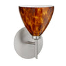 Besa Mia wall sconce with Amber Cloud handcrafted glass shade and satin nickel finish