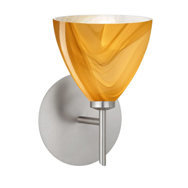 Decorative wall light featuring a Honey art glass shade for bedroom and hallway lighting