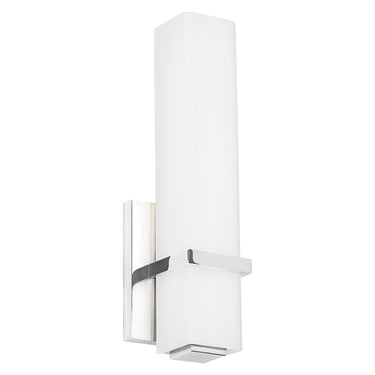 Visual Comfort Modern Milan 13 inch linear bath bar, dimmable 3000K LED lighting, Chrome
