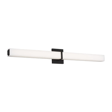 Contemporary chrome bathroom vanity light with integrated LED for residential and hospitality projects in nightshade black