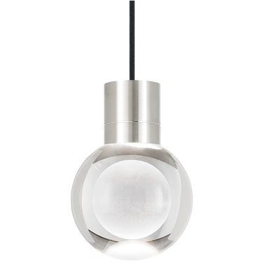 Mina LED Pendant - Modern Crystal Sphere Light by Visual Comfort - Satin Nickel