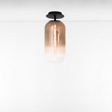 Artemide Gople Mini flush mount lighting designed by Bjarke Ingels for residential and commercial spaces  Copper/Black