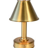 Mini Tito rechargeable table lamp in antique brass with empire shade on tabletop