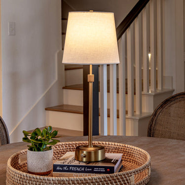 ortable Mini Cordless Buffet Lamp Antique Brass for versatile lighting