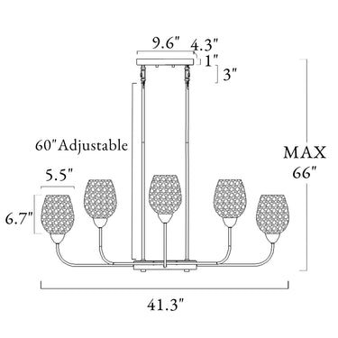 Adjustable Height Modern Sputnik Chandelier - Customize Your Lighting