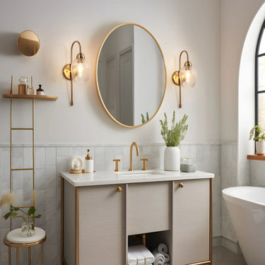 Brass wall sconce for bathroom lighting - 2-Pair Light for Bathroom 