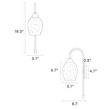 Dimmable brass wall sconce with E26 base