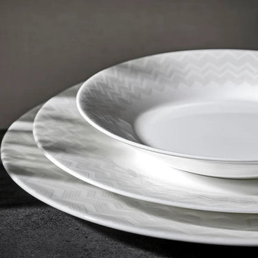 Stylish White Plates with Zig Zag Pattern by Missoni Home