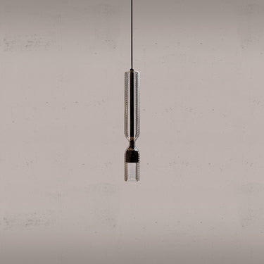 Penta Misty Texture pendant light with a transparent textured glass shade