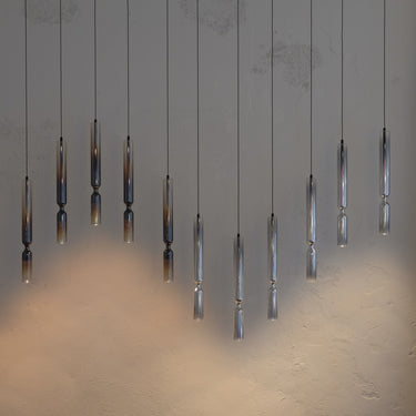 Penta Misty pendant light with a clear borosilicate glass shade